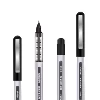自营 新品 得力(deli) 直液式走珠笔宝珠笔中性笔签字笔水笔 0.5mm 黑色12支/盒 S656