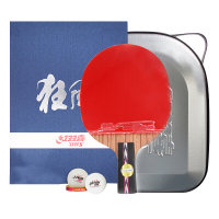 启康 红双喜(DHS)乒乓球成品拍 狂飙礼盒装专业球拍双面反胶进攻型直拍NO.5横拍NO.6