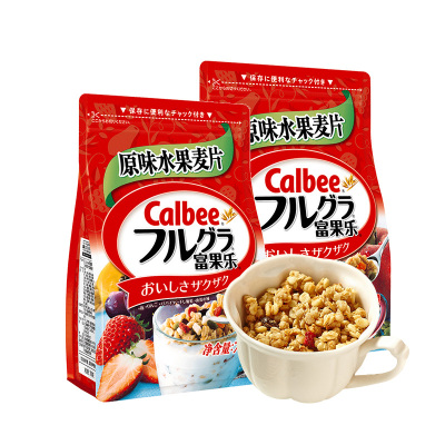 日本进口calbee牌富果乐水果麦片700g*2袋营养麦片早餐代餐即食冲饮