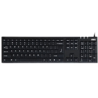得力 3712有线键盘 静音设计 USB键盘 办公家用键盘 防水键盘 黑色 一个