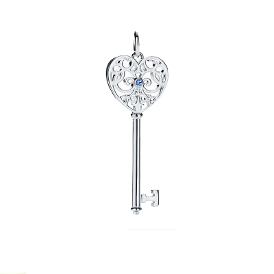 TIFFANY&CO.蒂芙尼女士925银Enchant Heart key秘密花园爱心钥匙项链