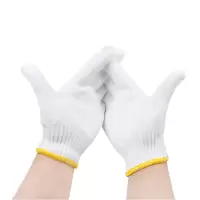 细纱手套*(10付/捆) 棉线 劳保棉布 耐磨 薄款透气 工作作业 防汗 礼仪 文玩手套 [10付/捆 1捆起拍]