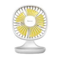 倍思迷你usb电风扇办公室家用学生宿舍桌面手持便携收纳小型静音无声充电台式小风扇三档调速5片扇叶大风力白色