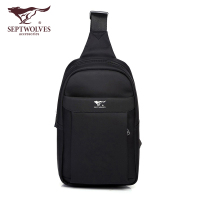七匹狼(SEPTWOLVES)男包休闲胸包斜跨包男士运动胸包多功能腰包男包