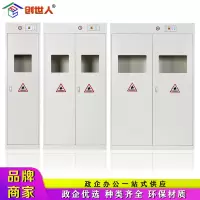 创世人 全钢单瓶双瓶三瓶气瓶柜双层防爆智能通风警报柜医院气体存储安全柜颜色备注