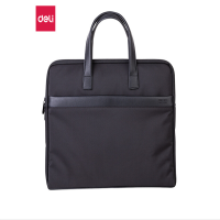 得力 (deli) 公文包 63751 时尚办公公文包 商务男女职业文件袋事务包 涤纶手提资料袋电脑包 63751黑色