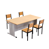 [一鹏]办公桌2米钢木长条会议培训桌学校图书馆阅览桌读书桌(不带椅)