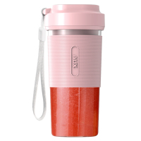 奥克斯(AUX)HX-BL98随行杯榨汁机家用水果小型便携式榨汁杯电动充电迷你炸果汁机USB随身便携 粉色