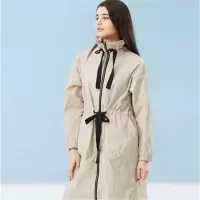思凯乐户外2020春夏新品女长款运动风衣防泼水外套宽松潮 F2101698 女长款风衣 M/L/XL