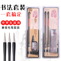 光文具学生练字毛笔中楷一品狼毫文房四宝书画墨汁套装金品兼毫练字毛笔墨水笔书法练习HAWB0351 1套装/1支狼毫毛笔