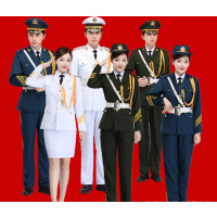 鼓乐队仪仗队军乐队服装套装(上衣+裤子+衬衣+领带+领花+肩章+绶带+腰带+帽子)