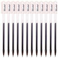 晨光(M&G)文具0.5mm黑色中性笔 简约办公签字笔 精英系列P07透明水笔 12支/盒AGP68709