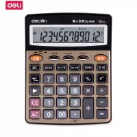 得力(deli)1560大屏幕桌面语音计算器 金色