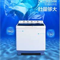 伊莱克斯 ZWTT9001HW 9公斤合资双桶/双缸/半自动大容量节能洗衣机(白色)