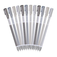 晨光(M&G)文具0.38mm黑色中性笔 全针管签字笔 灰谐系列简约水笔 12支/盒AGP175X7