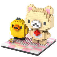 loz/俐智拼插瓶装玩具积木芝麻街复仇者联盟4灭霸钢铁侠漫威 9436白熊咕咕鸡