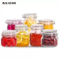 密封罐储物罐收纳罐玻璃储藏瓶卡扣泡菜坛酵素瓶零食蜂蜜柠檬百香果罐子 方形2*(500+750+1000)+1500ml