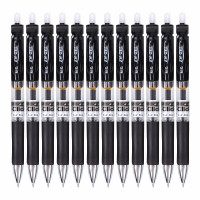 晨光K35中性笔0.5mm学生碳素笔签字笔按动圆珠笔12支装 黑色