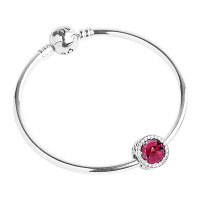 Pandora潘多拉925银手链 红色闪耀的心 时尚串饰成品套装手链手镯 ZT090210