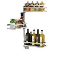 四季沐歌(MICOE)不锈钢厨房置物架免打孔收纳架厨房壁挂架厨房用品调料架