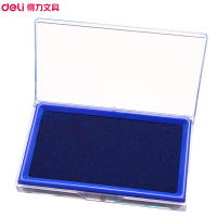 得力 9864蓝色 印台快干(个)橡皮章印泥 财务专用印油[12个起订]