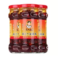 陶华碧老干妈辣三丁油辣椒280g*3瓶装下饭菜拌饭酱风味辣子酱辣椒酱