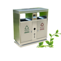 大樊环卫（DFHW）DFHW-8524 本色不锈钢垃圾桶