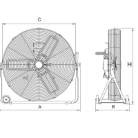 德通 Deton FF-60M(220V,600MM) 移动式工业用台地式风扇(包装数量 1台)