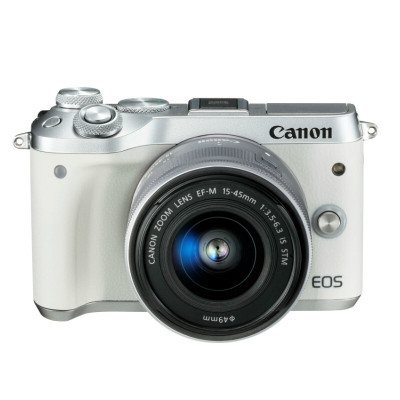 佳能(Canon) EOS M6白 (15-45mm) 数码微单相机 单镜头套装 约2420万像素