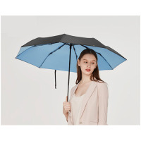 蕉下小黑伞系列双层三折纯色晴雨伞太阳伞雨伞户外防晒遮阳伞
