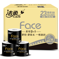 洁柔(C&S)卷纸 黑Face 加厚4层180g卫生纸*23卷(单位:箱)