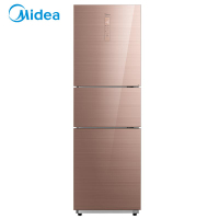 新品 官方授权优惠品美的(Midea)BCD-239WTGPM安第斯玫瑰金三门家用小型风冷无霜节能电冰箱璃面板变频智能