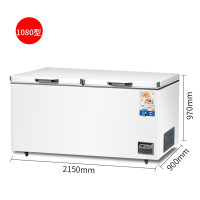 乐创(lecon)两门卧式冰柜大容量冷柜1080型双门冷冻柜1980*900*970