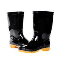 谋福 8422【工矿靴 】 雨靴 防水防滑（黑色 中筒靴）