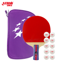红双喜(DHS) 二星级乒乓球拍训练成品拍升级版 直拍T2006双面反胶 附乒乓球