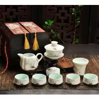 拓牌 10头雪花釉-盖碗/梅开五福（套装）（QH）