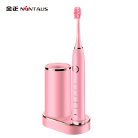 金正(NiNTAUS)声波电动牙刷粉色 IPX7级防水 杜邦刷毛 智能杀菌烘干刷头 智能压力感应 感应式充电JZ-X5C