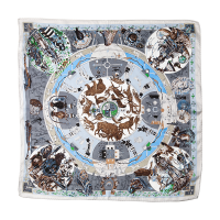 莎莎围巾 春季新款缎面真丝小方巾衬衣领巾空姐通勤百搭 动物世界