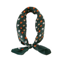 莎莎围巾 春季新款缎面真丝小方巾衬衣领巾空姐通勤百搭 熊猫头墨绿