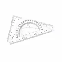 得力(deli) 6420 三角尺教学塑料三角尺大绘图三角板透明三角板尺子 18CM有效刻度 10把装