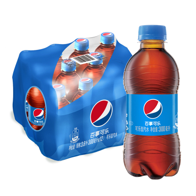 百事可乐300ML*12瓶碳酸饮料 可乐型汽水 瓶装可乐自营 整箱装