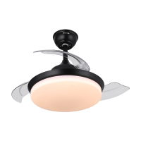 雷士照明 风扇灯智能变光隐形风扇吊灯无线遥控餐厅灯具灯饰 [风之曲]24W黑色