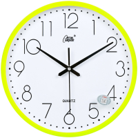 康巴丝(Compas)钟表挂钟客厅圆形宜家创意时钟挂表简约现代静音电子石英钟 14英寸（直径35.5厘米） 绿色 白盘
