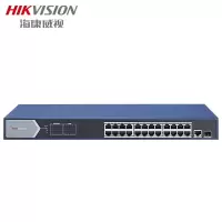 海康威视(HIKVISION)千兆交换机非网管网线分流网络集线分线器POE供电 24口 DS-3E0526P-E 交换机