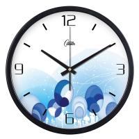 康巴丝(Compas)14寸钟表客厅卧室壁钟金属挂钟静音扫描欧式创意石英钟挂表 16英寸(直径40.5厘米) 黑色