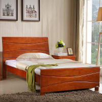 洛克菲勒 实木床橡木床单人双人床储物床榉木色宽1.5米