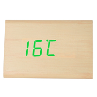 康巴丝 Compas 闹钟创意静音声控夜光电子时钟时尚表客厅床头HX-0812竹木绿字