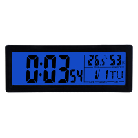 康巴丝(Compas)闹钟创意静音电子儿童床头小闹钟温湿度贪睡夜灯闹铃学生日历闹表531黑色