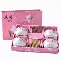企业专享 粉色花语6碗筷 起订量60