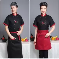 华米夏季厨师服男女后厨房衣服套装